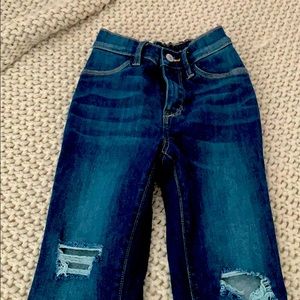 Blue jeans with 2 rips on the knees!